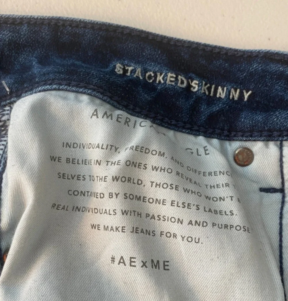 American Eagle AirFlex+ Men's Jeans 32x32 Distressed Moto Biker Slim Stretch